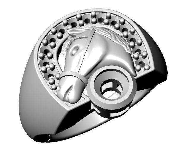 Horseshoe ring 3D print model_19