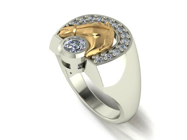 Horseshoe ring 3D print model_14