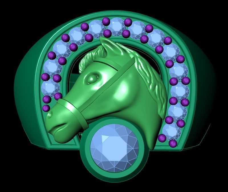 Horseshoe ring 3D print model_15