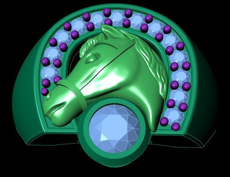 Horseshoe ring 3D print model_13