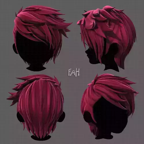 3D Hair style for boy V77 Low-poly 3D model