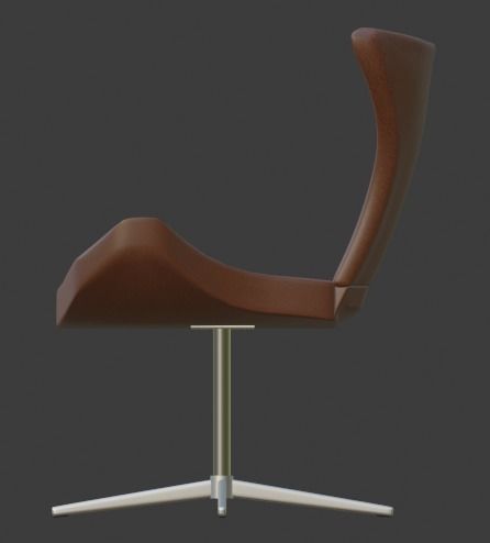 Chair 5 leather 3D model_3