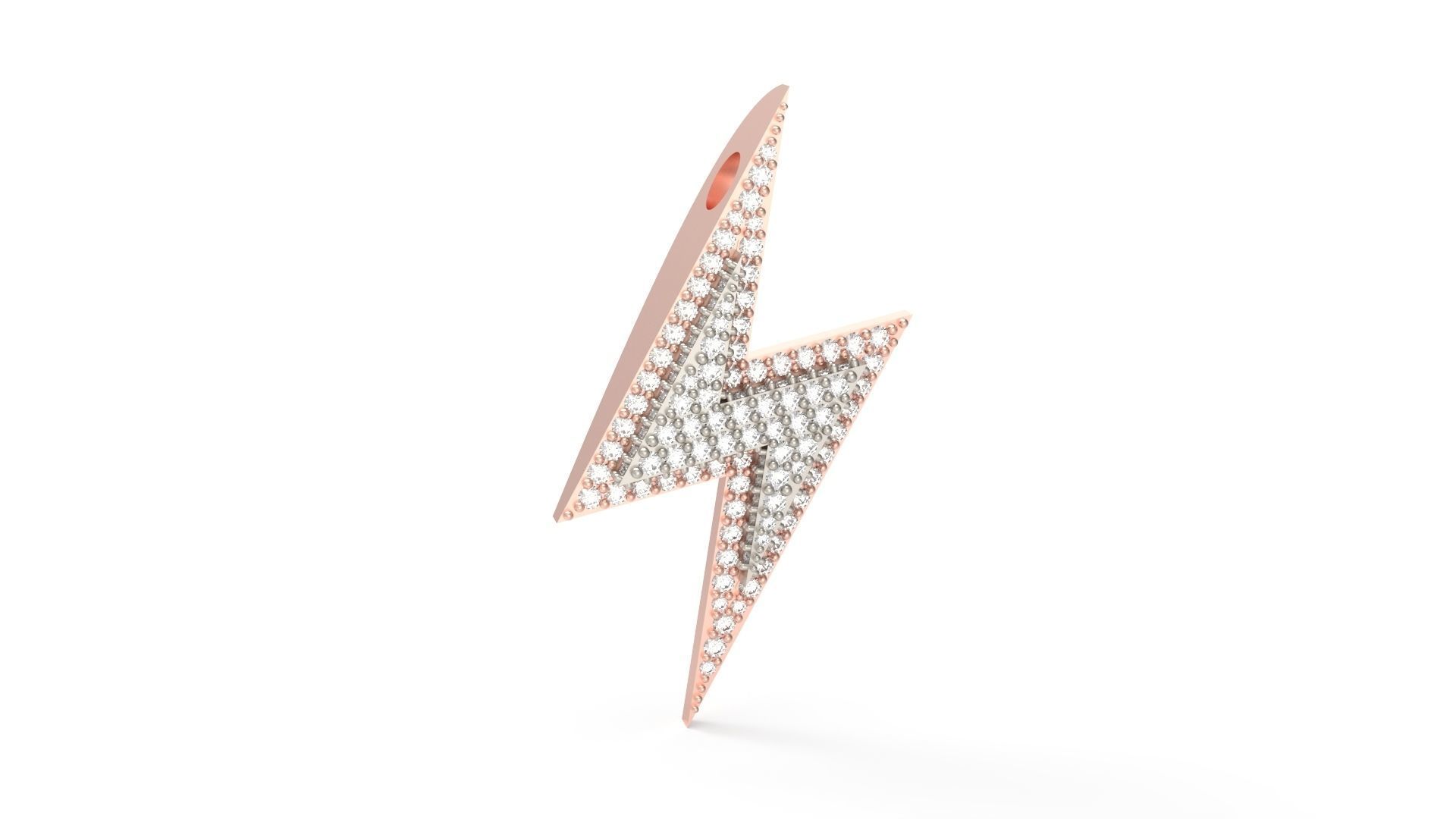 Model 510 Lightning Diamond Pendant 2 Layers 3D print model_5