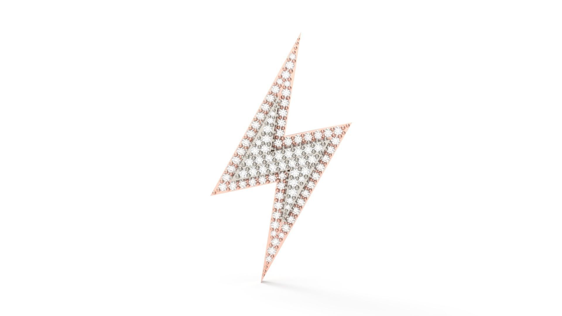 Model 510 Lightning Diamond Pendant 2 Layers 3D print model_6