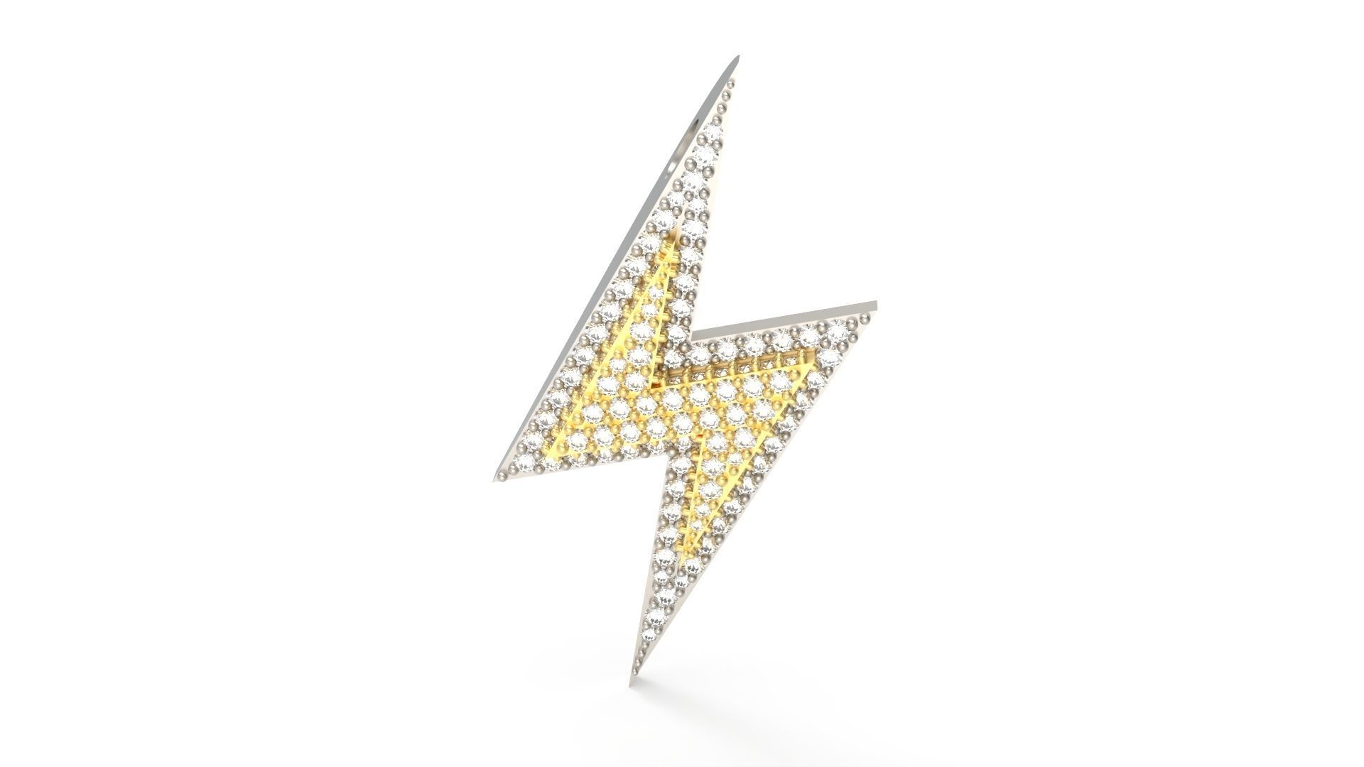 Model 510 Lightning Diamond Pendant 2 Layers 3D print model_9