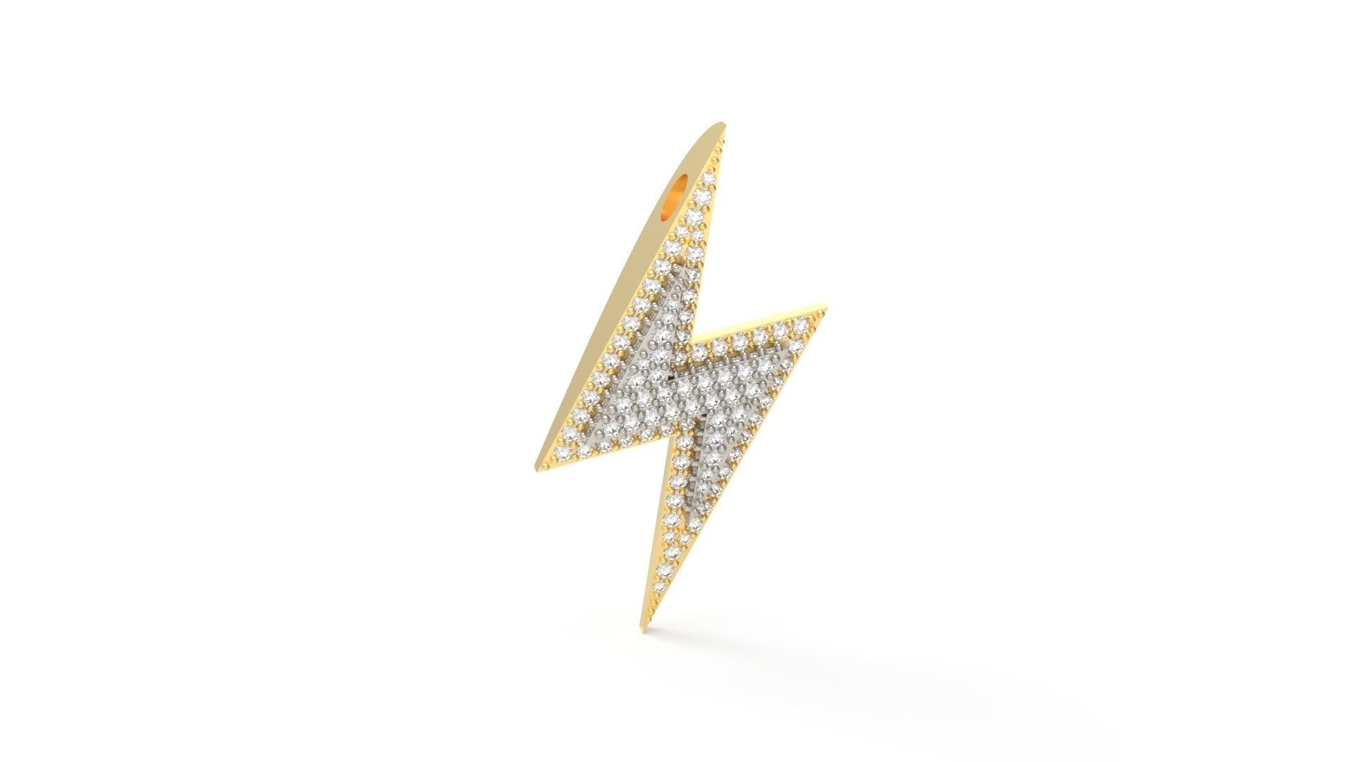 Model 510 Lightning Diamond Pendant 2 Layers 3D print model_2
