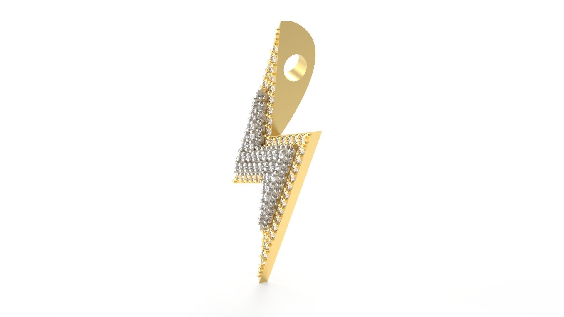 Model 510 Lightning Diamond Pendant 2 Layers 3D print model_3