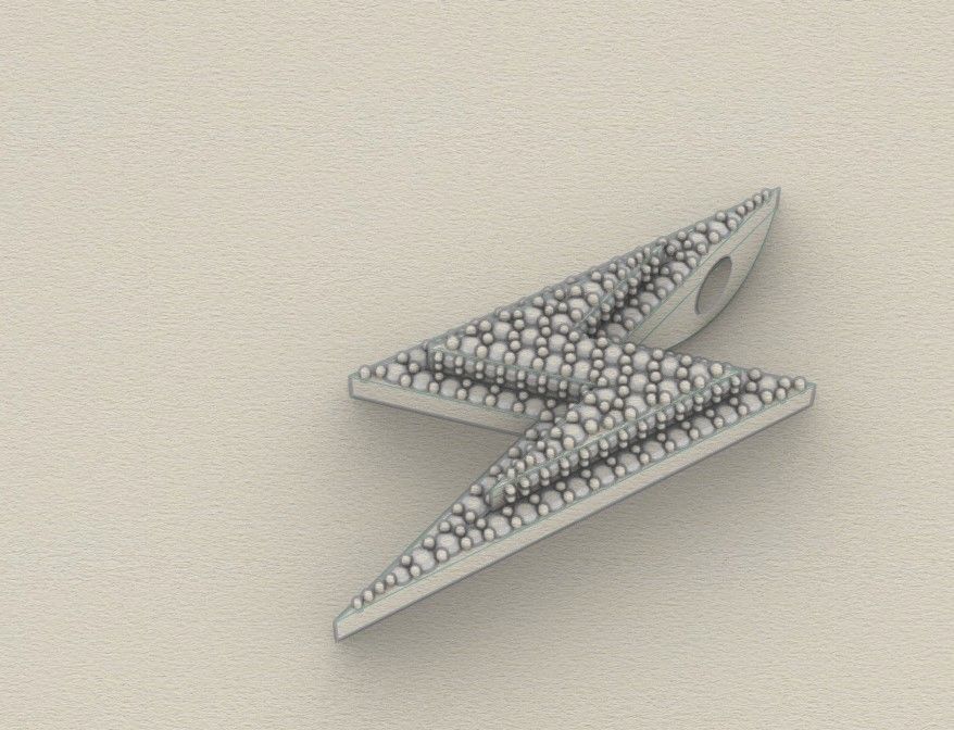 Model 510 Lightning Diamond Pendant 2 Layers 3D print model_13