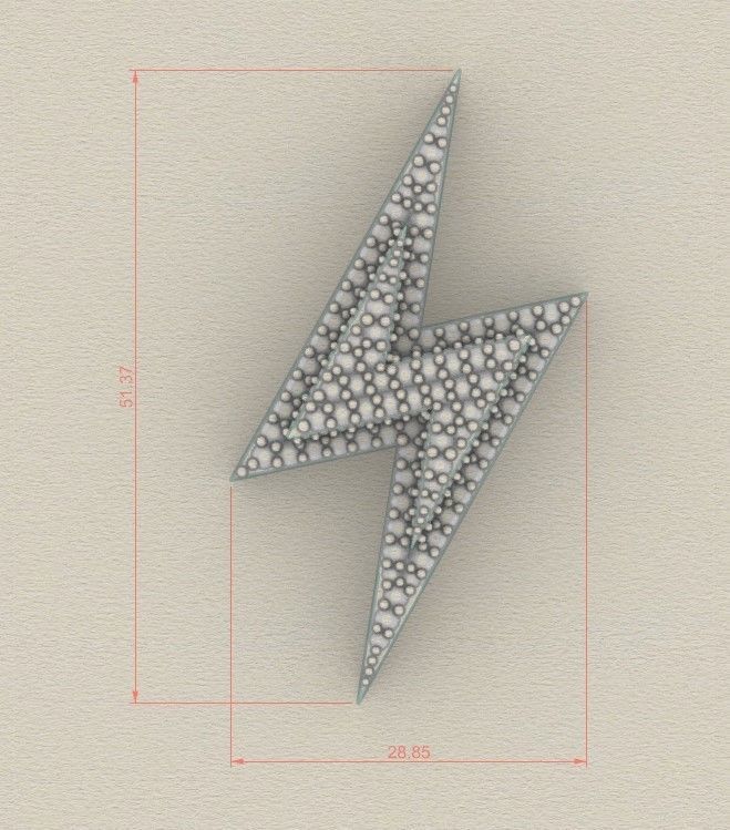 Model 510 Lightning Diamond Pendant 2 Layers 3D print model_10