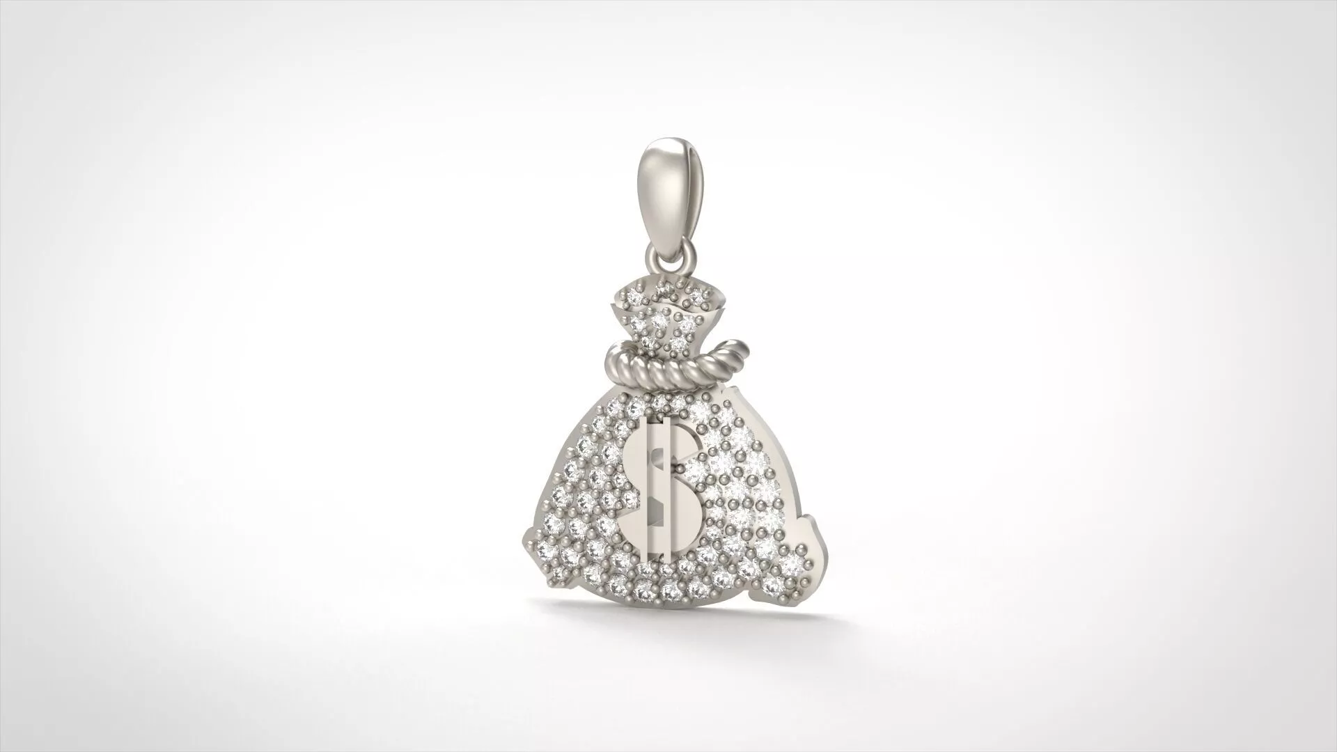 Model 513 Money Bag Diamond Pendant 3D print model