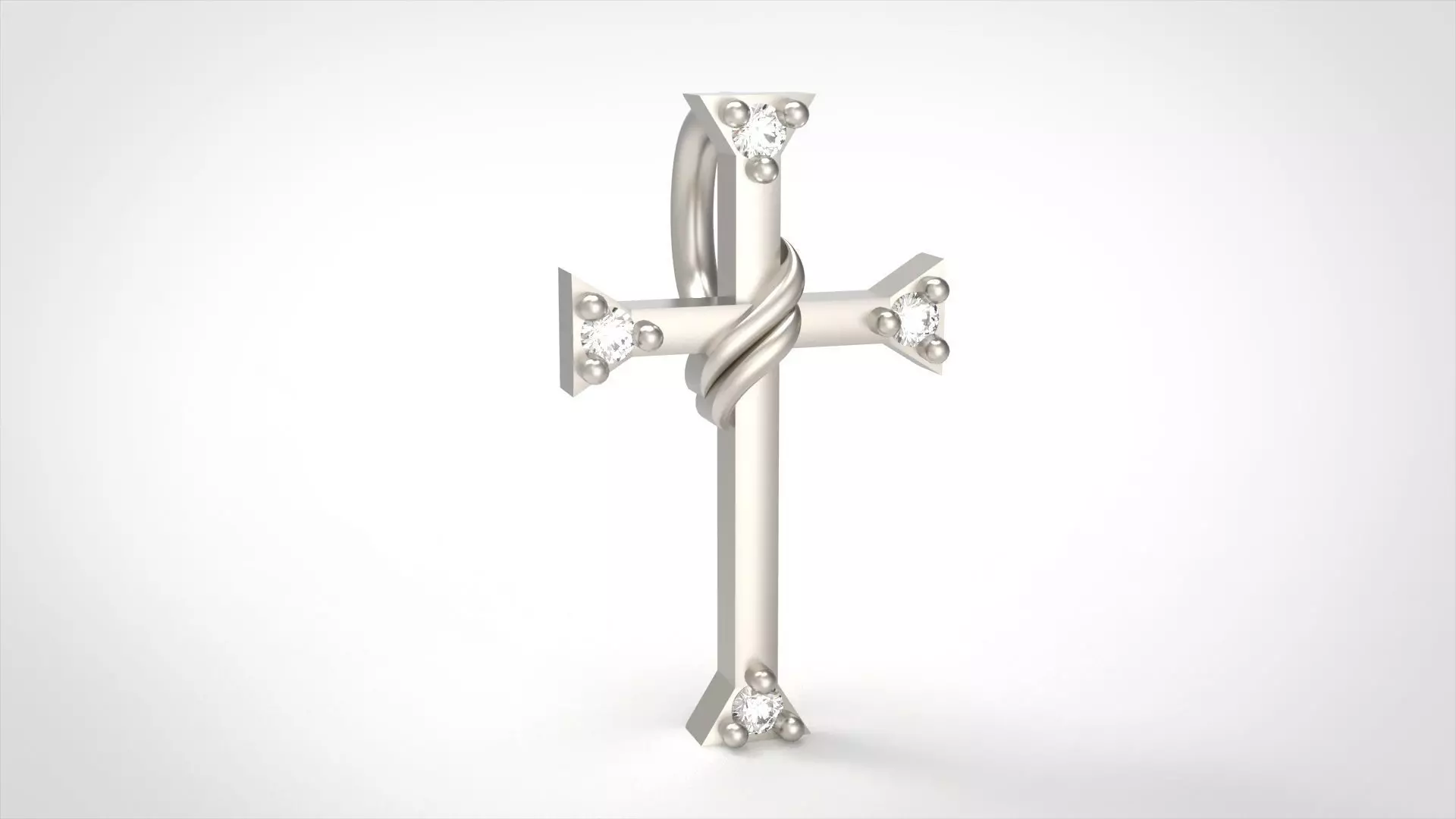 Model 515 Cross Diamond Pendant 3D print model_0