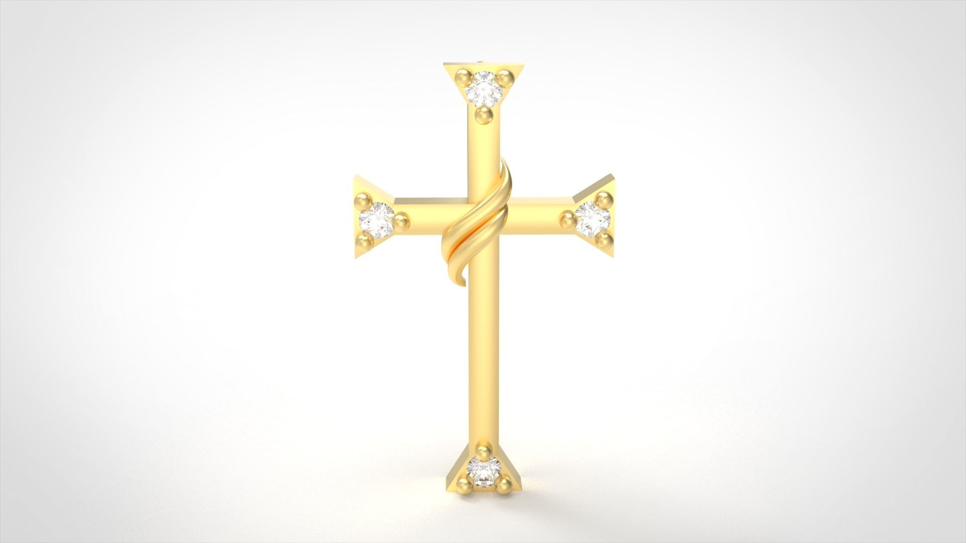 Model 515 Cross Diamond Pendant 3D print model_1