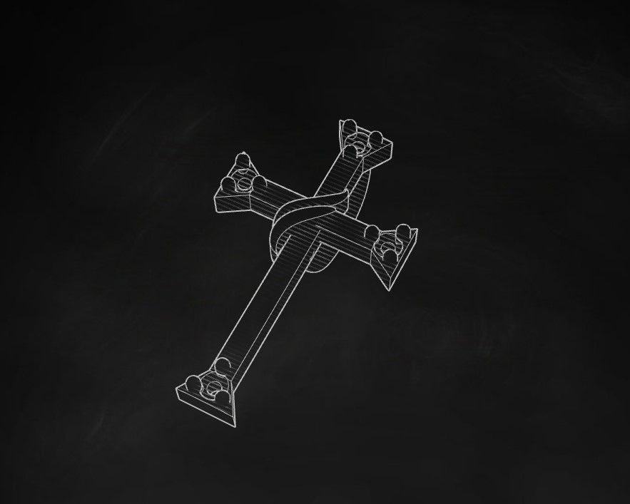 Model 515 Cross Diamond Pendant 3D print model_9