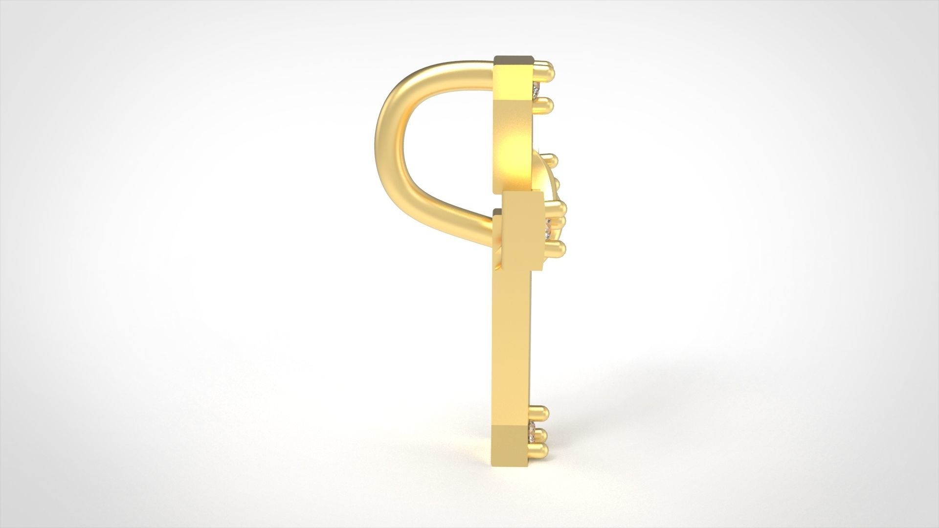 Model 515 Cross Diamond Pendant 3D print model_4