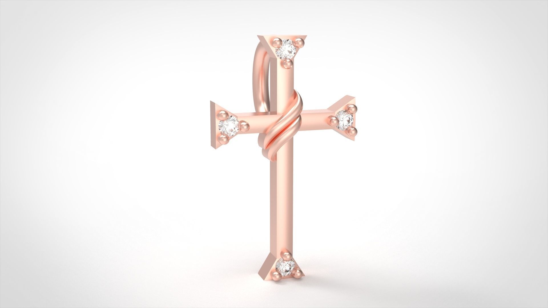 Model 515 Cross Diamond Pendant 3D print model_6