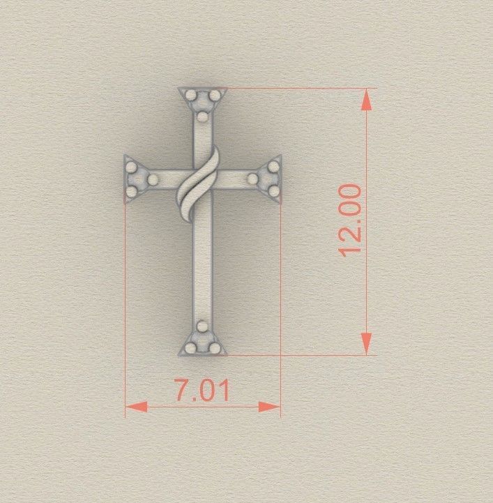 Model 515 Cross Diamond Pendant 3D print model_7
