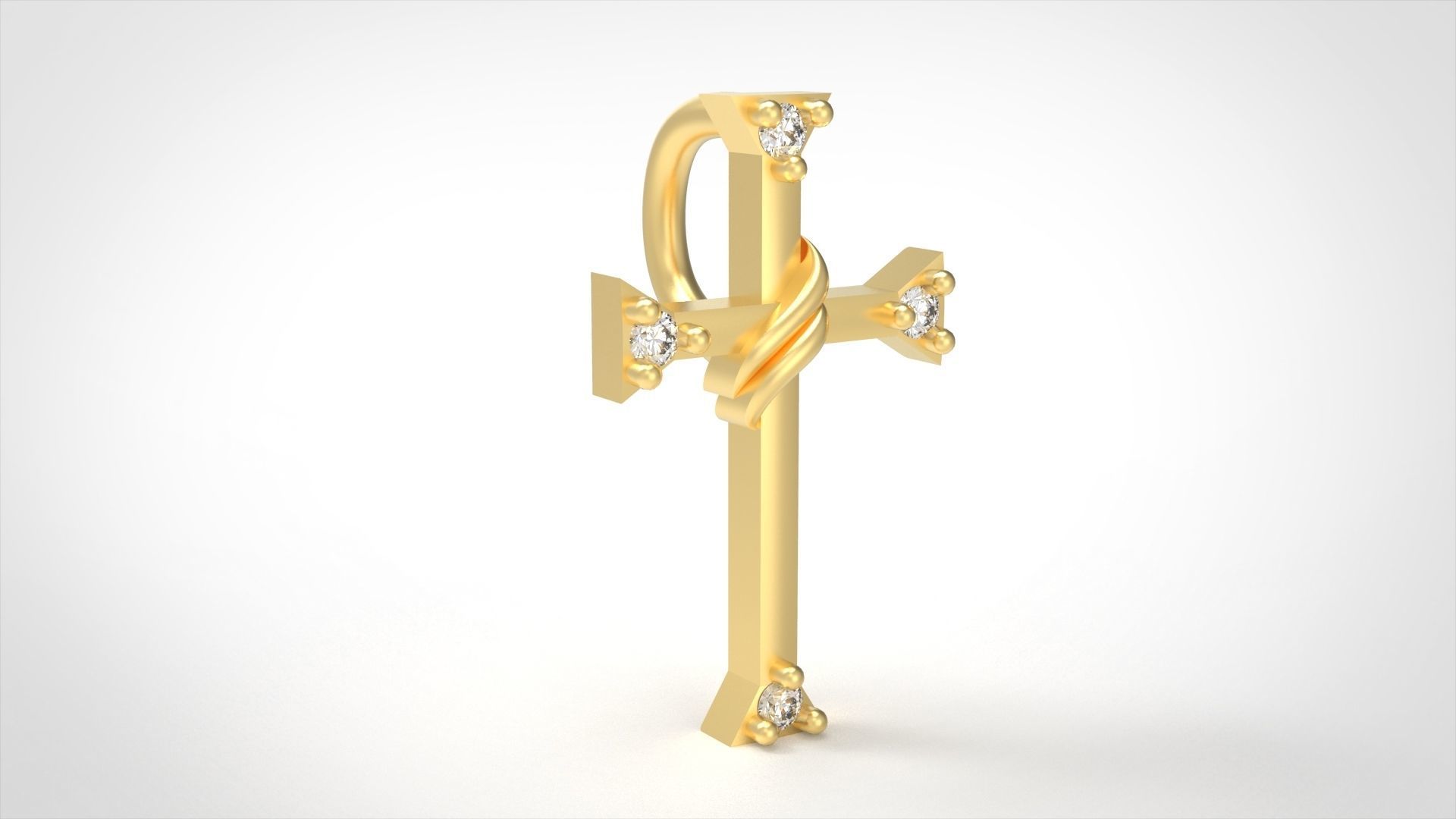 Model 515 Cross Diamond Pendant 3D print model_2