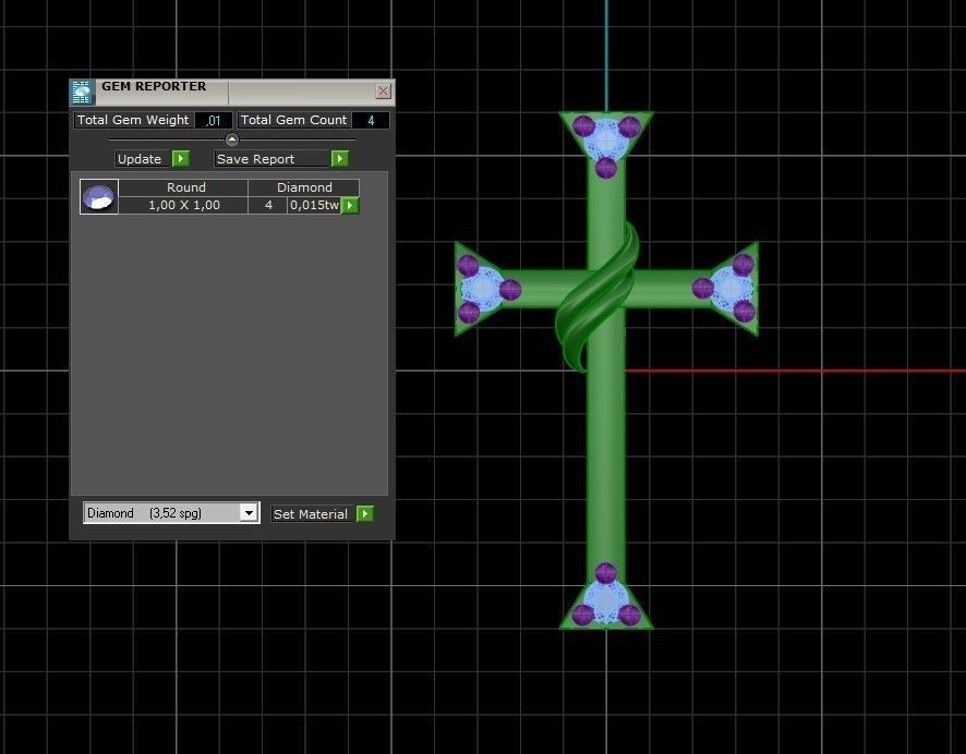 Model 515 Cross Diamond Pendant 3D print model_10