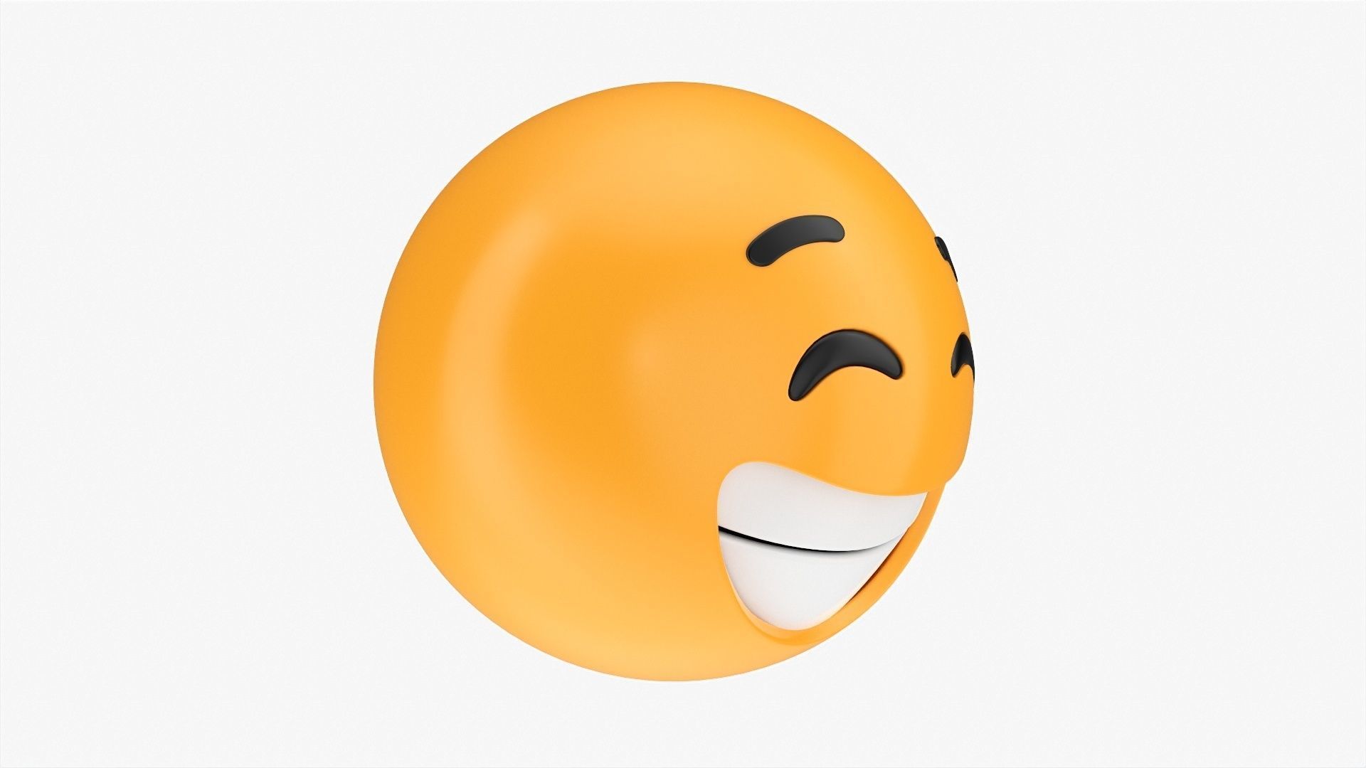 Emoji 009 White smile with eyes closed 3D model_1