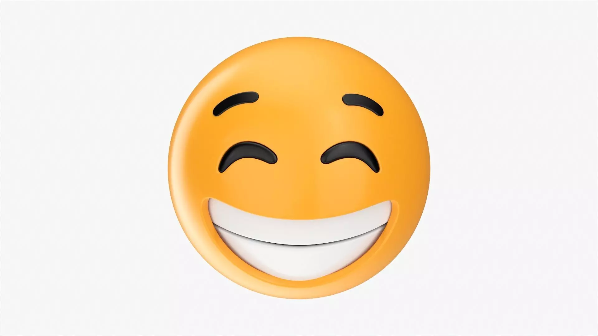 Emoji 009 White smile with eyes closed 3D model_0