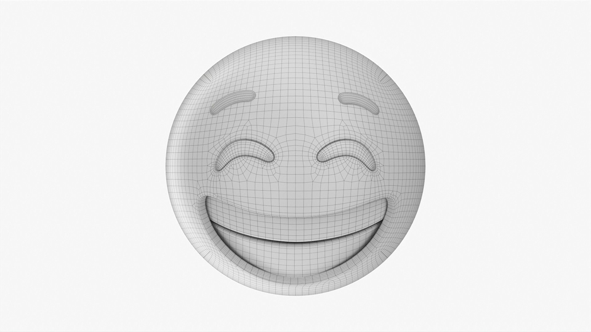 Emoji 009 White smile with eyes closed 3D model_5