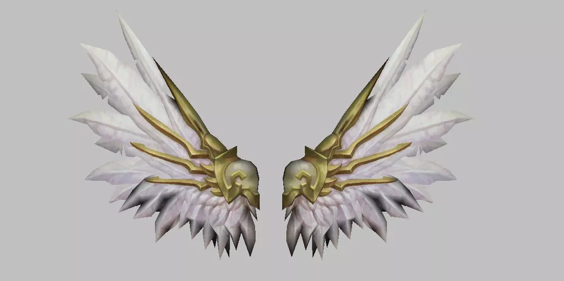 Angel White Wing K2 Low-poly 3D model_0