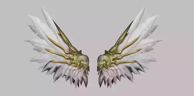 Angel White Wing K2 Low-poly 3D model
