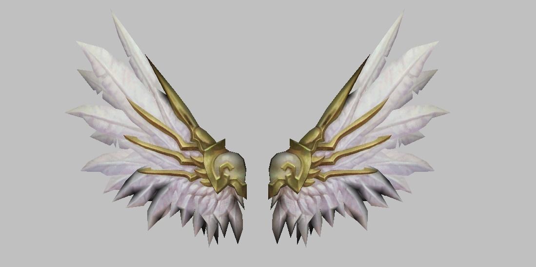 Angel White Wing K2 Low-poly 3D model_8