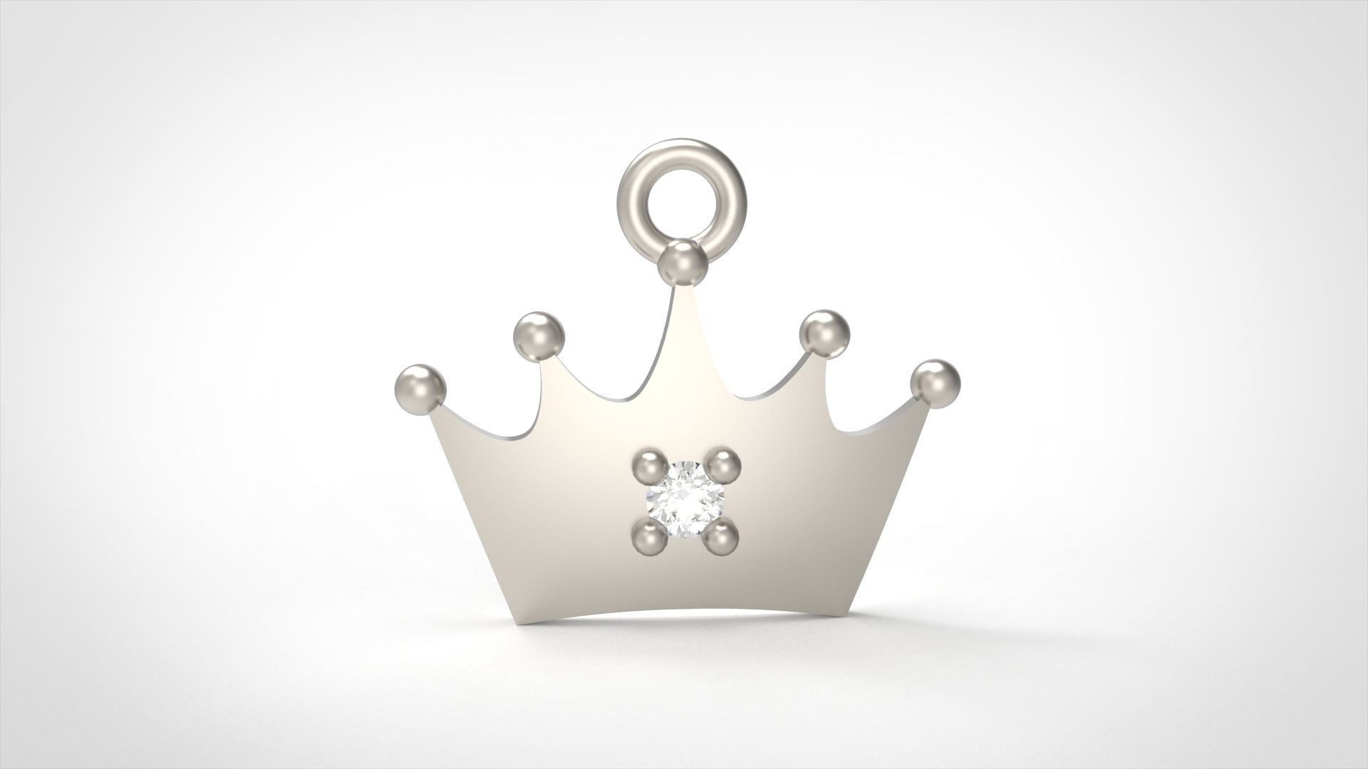 Model 516 Crown Diamond Pendant 3D print model_5
