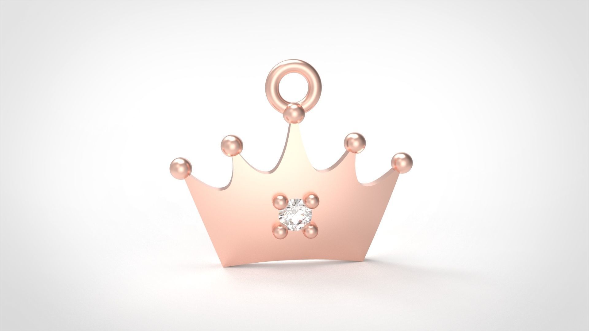 Model 516 Crown Diamond Pendant 3D print model_6