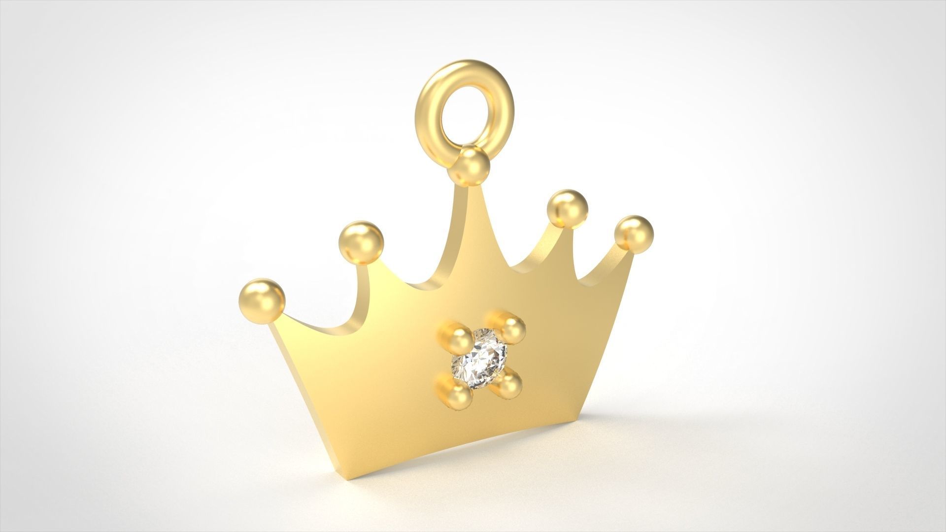 Model 516 Crown Diamond Pendant 3D print model_1