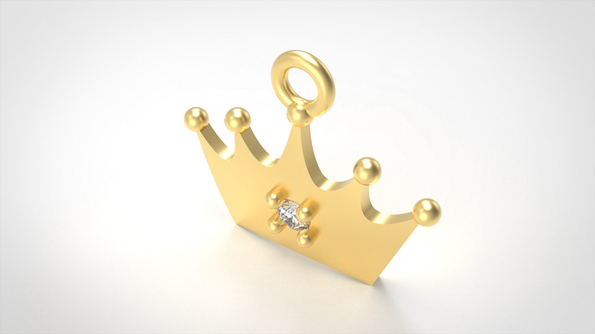 Model 516 Crown Diamond Pendant 3D print model_2