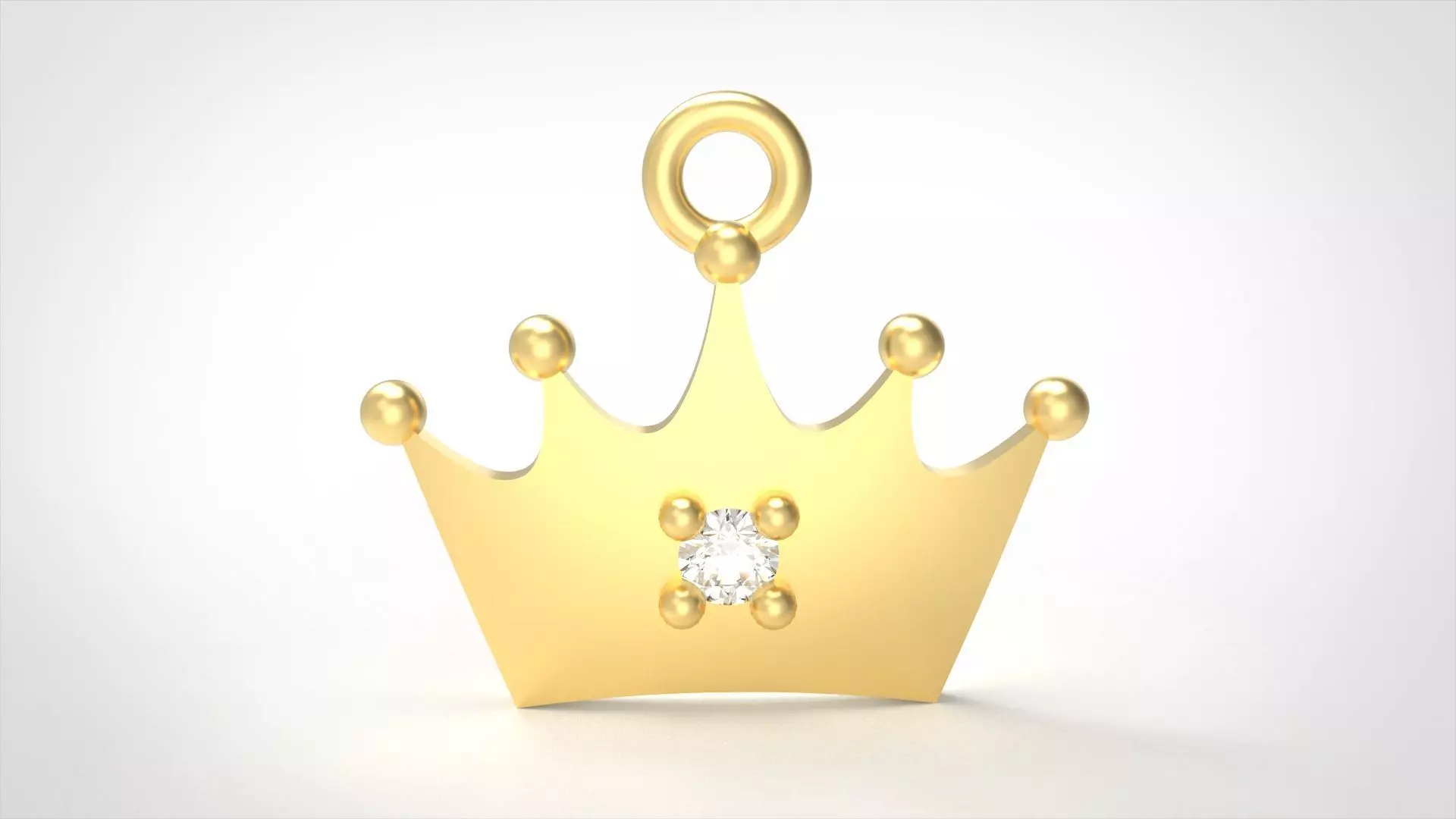 Model 516 Crown Diamond Pendant 3D print model_0