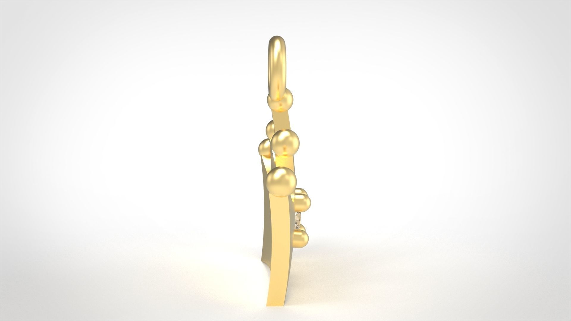 Model 516 Crown Diamond Pendant 3D print model_3