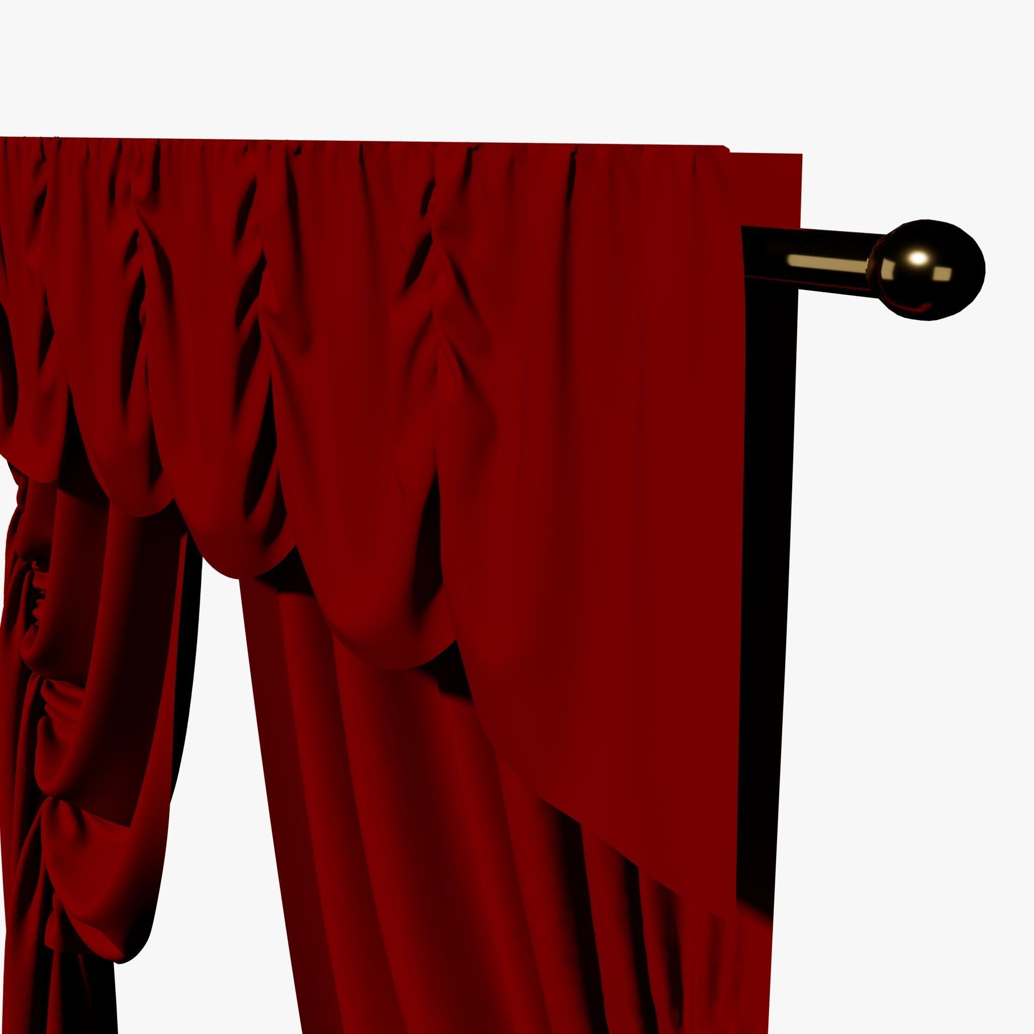 Double Curtain for two standard Windows 3D model_6