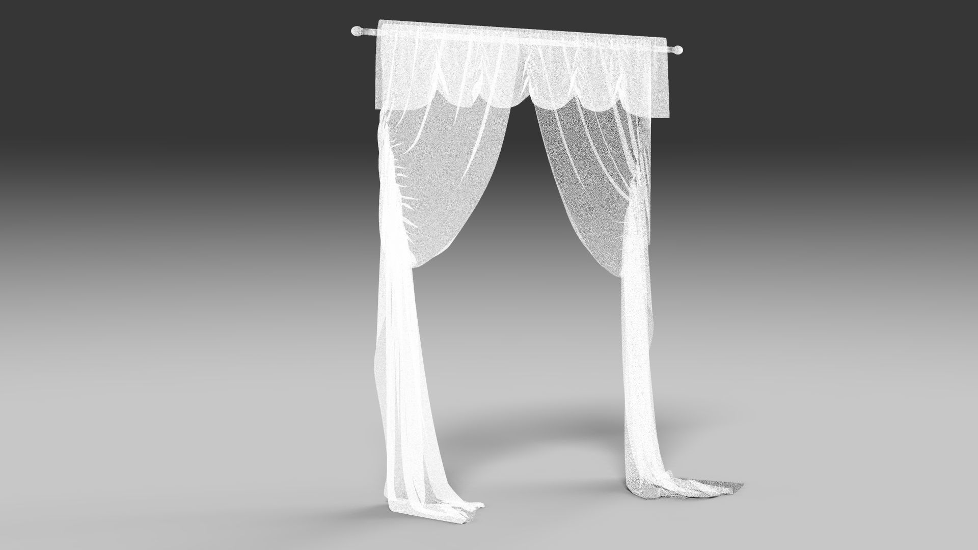 Double Curtain for two standard Windows 3D model_15