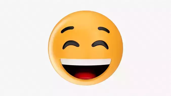 Emoji 011 White smile with eyes closed 3D model