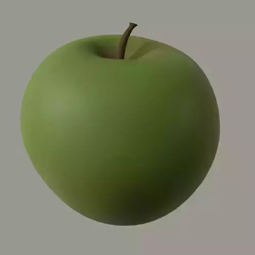 Green Apple Model Set Low-poly 3D model
