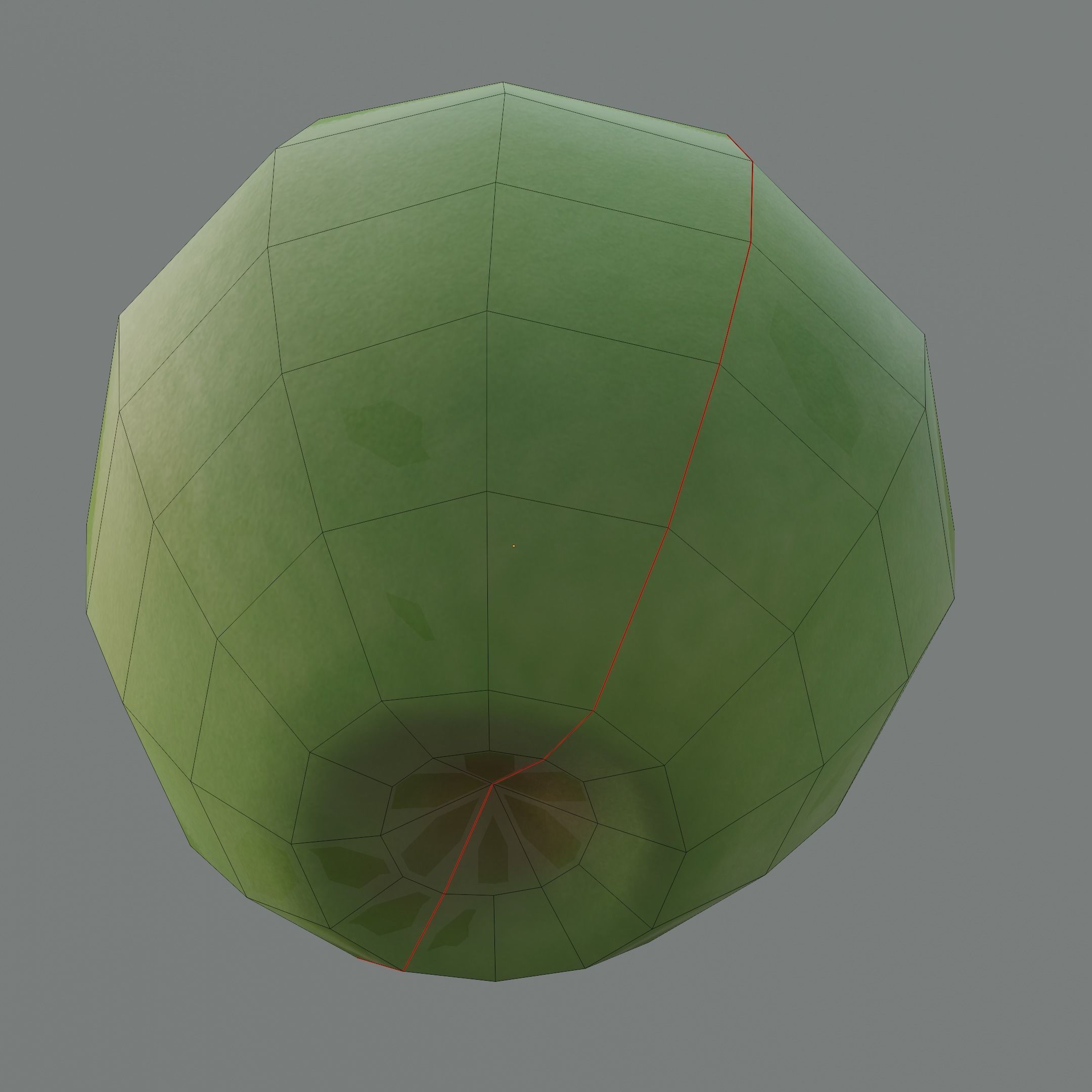 Green Apple Model Set Low-poly 3D model_4