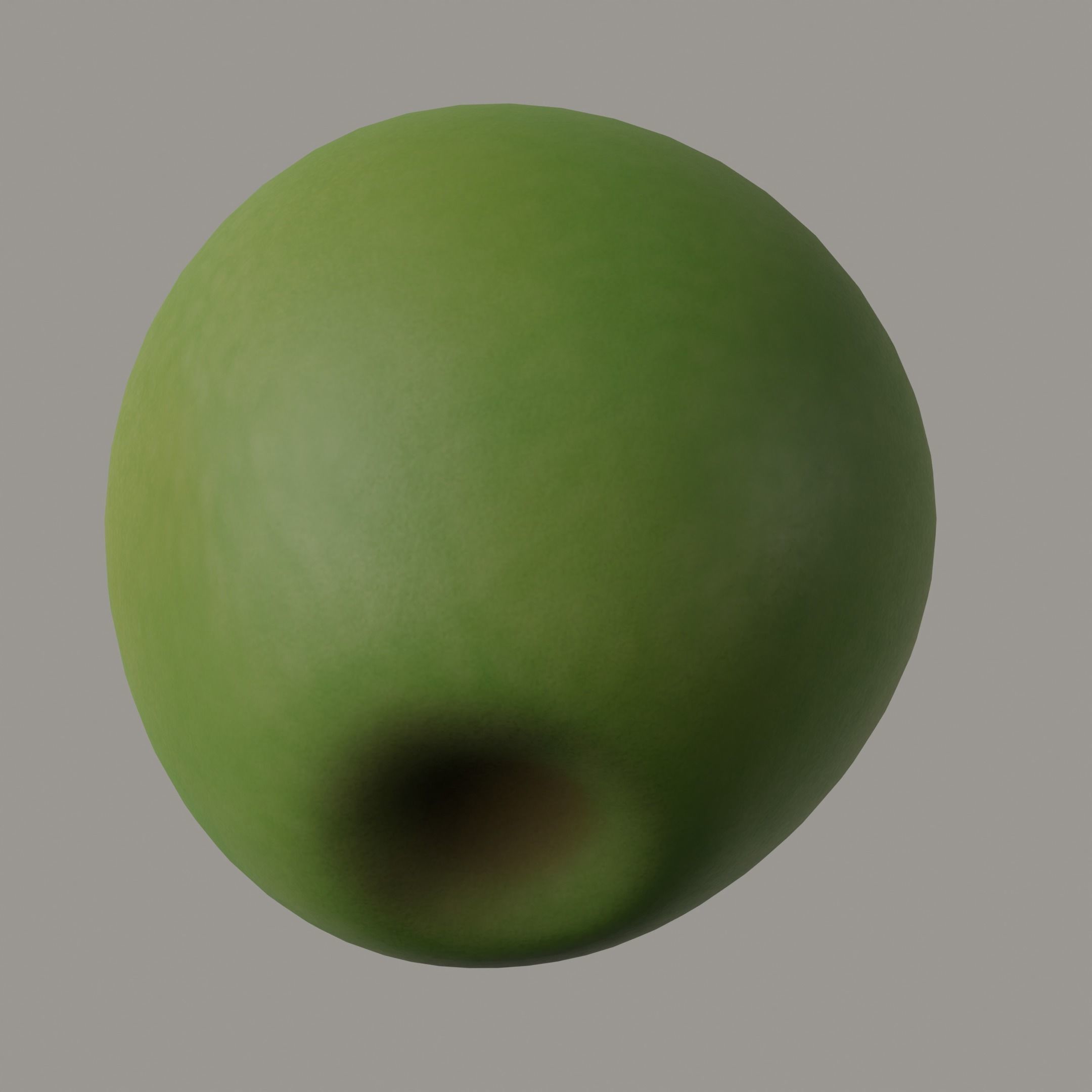 Green Apple Model Set Low-poly 3D model_1