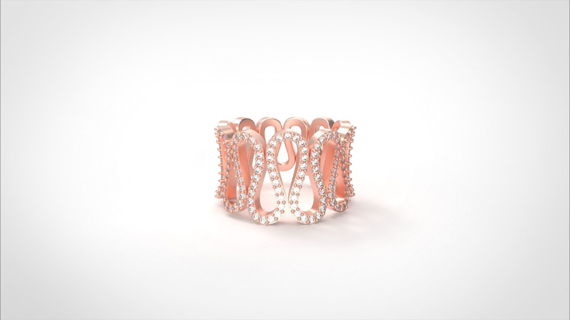 Model 573 Waterway Diamond Ring 54 EU Size 3D print model_6