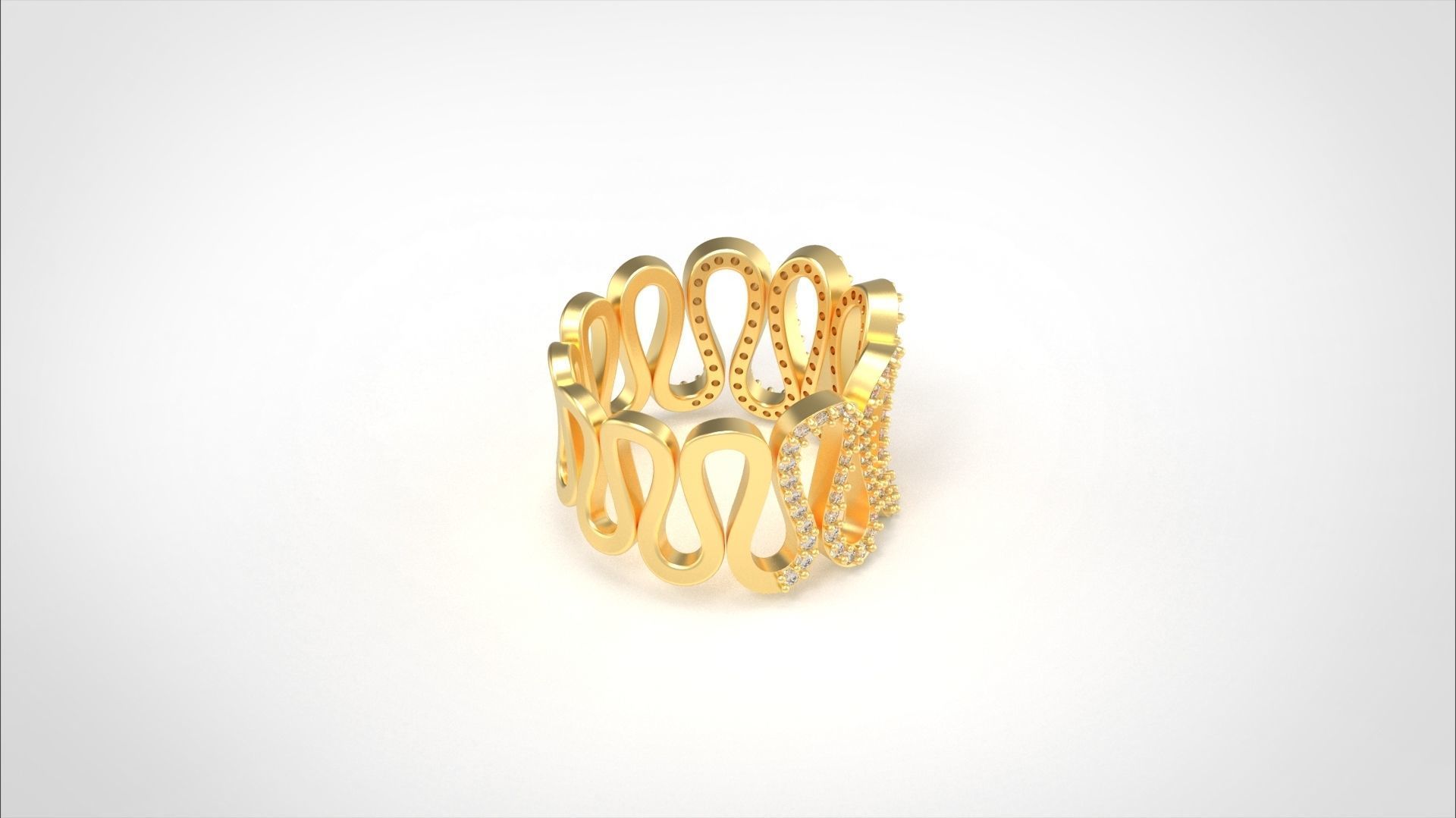 Model 573 Waterway Diamond Ring 54 EU Size 3D print model_3