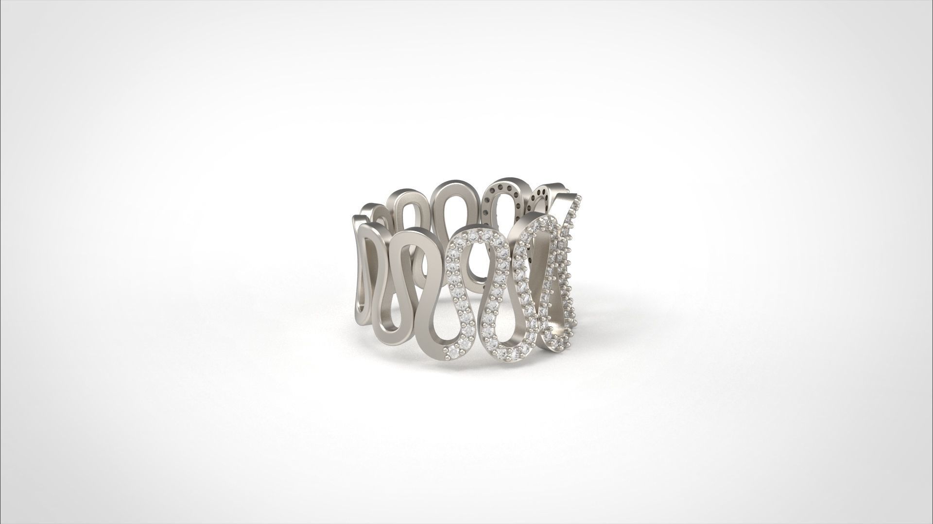 Model 573 Waterway Diamond Ring 54 EU Size 3D print model_5