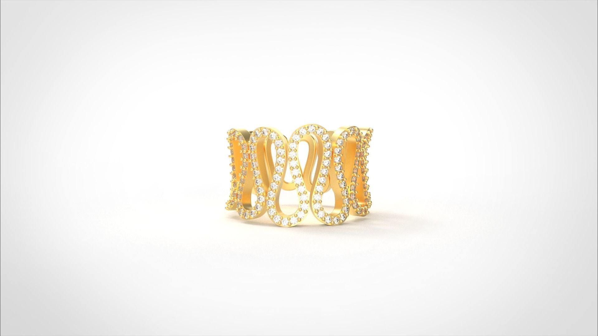 Model 573 Waterway Diamond Ring 54 EU Size 3D print model_1