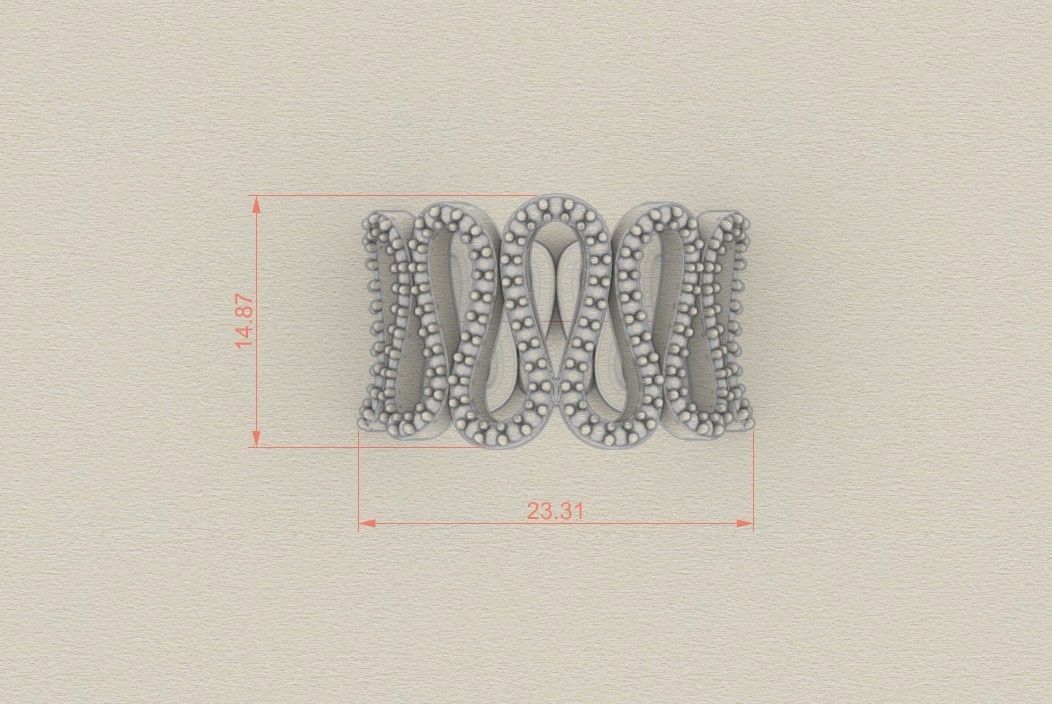 Model 573 Waterway Diamond Ring 54 EU Size 3D print model_7