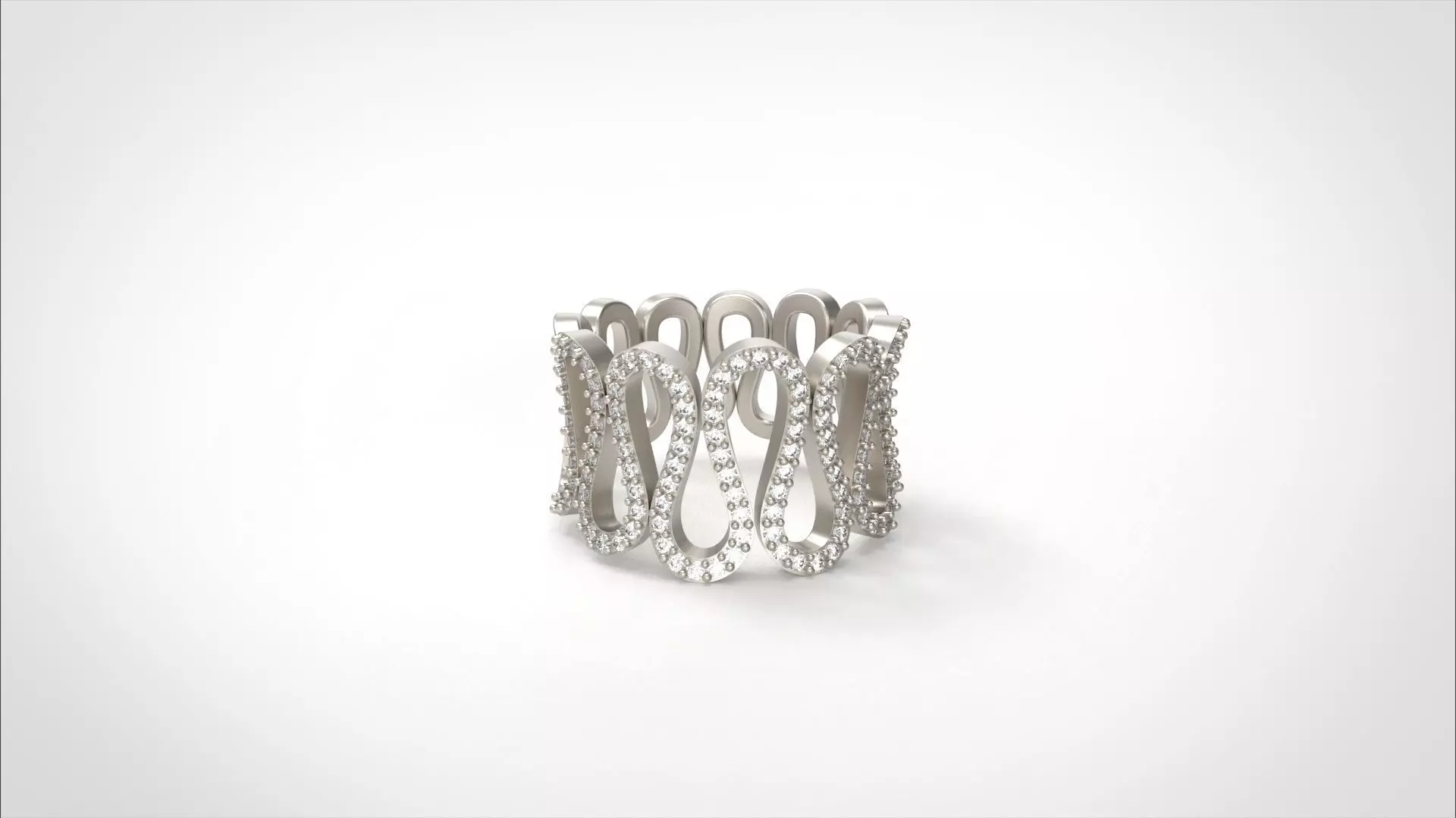 Model 573 Waterway Diamond Ring 54 EU Size 3D print model_0