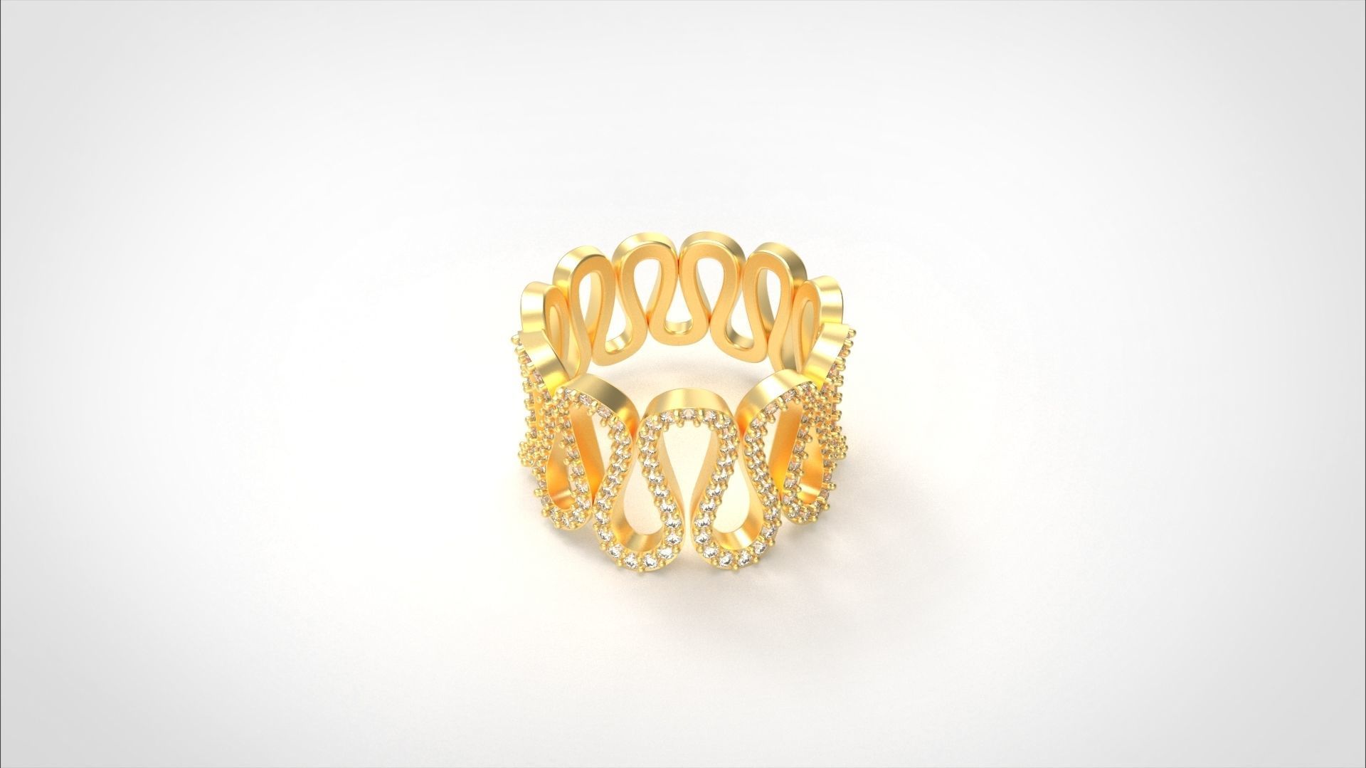 Model 573 Waterway Diamond Ring 54 EU Size 3D print model_2
