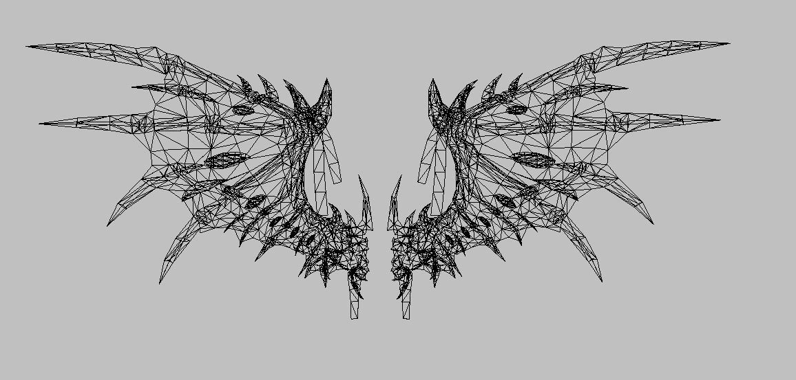 Demon Wing K5 Low-poly 3D model_4