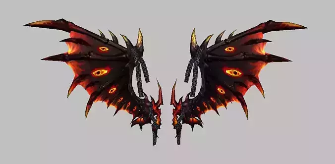 Demon Wing K5 Low-poly 3D model