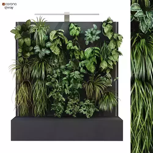vertical plant box set 176 lowpoly 3D model